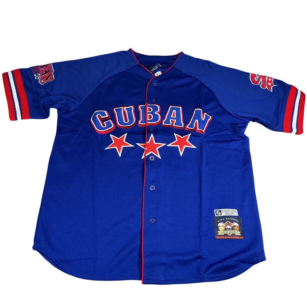 Big Boy Gear Cuban Stars NLB Latin Legacy Baseball Jersey Blue Mens Large NWT